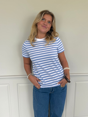 RIA STRIPE TEE - BLUE/BRIGHT WHITE