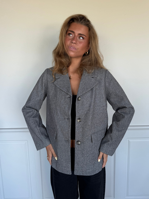 BIANCA BLAZER JACKET - BLACK MELANGE