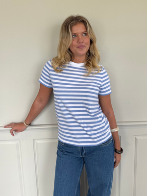 RIA STRIPE TEE - BLUE/BRIGHT WHITE