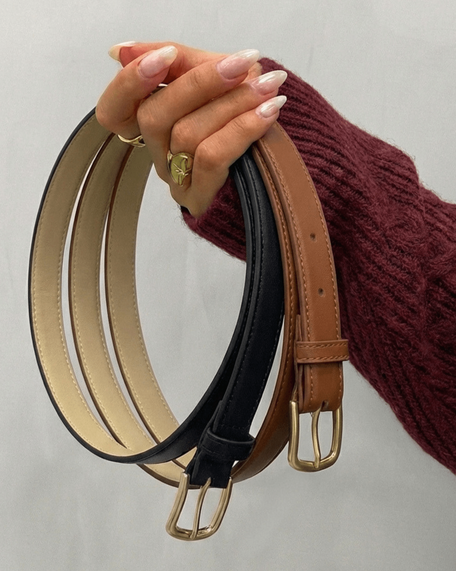 OLINE BELT (2 PACK) - BLACK/COGNAC