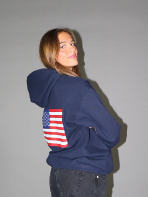 US FLAG HOODIE (rygprint) - NAVY