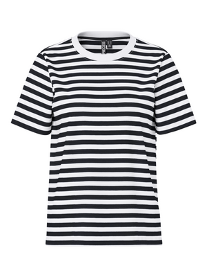 RIA STRIPE TEE - BLACK/BRIGHT WHITE
