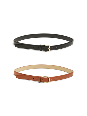 OLINE BELT 2 PACK - BLACK/COGNAC