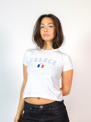 FRANCE, BABY TEE - WHITE