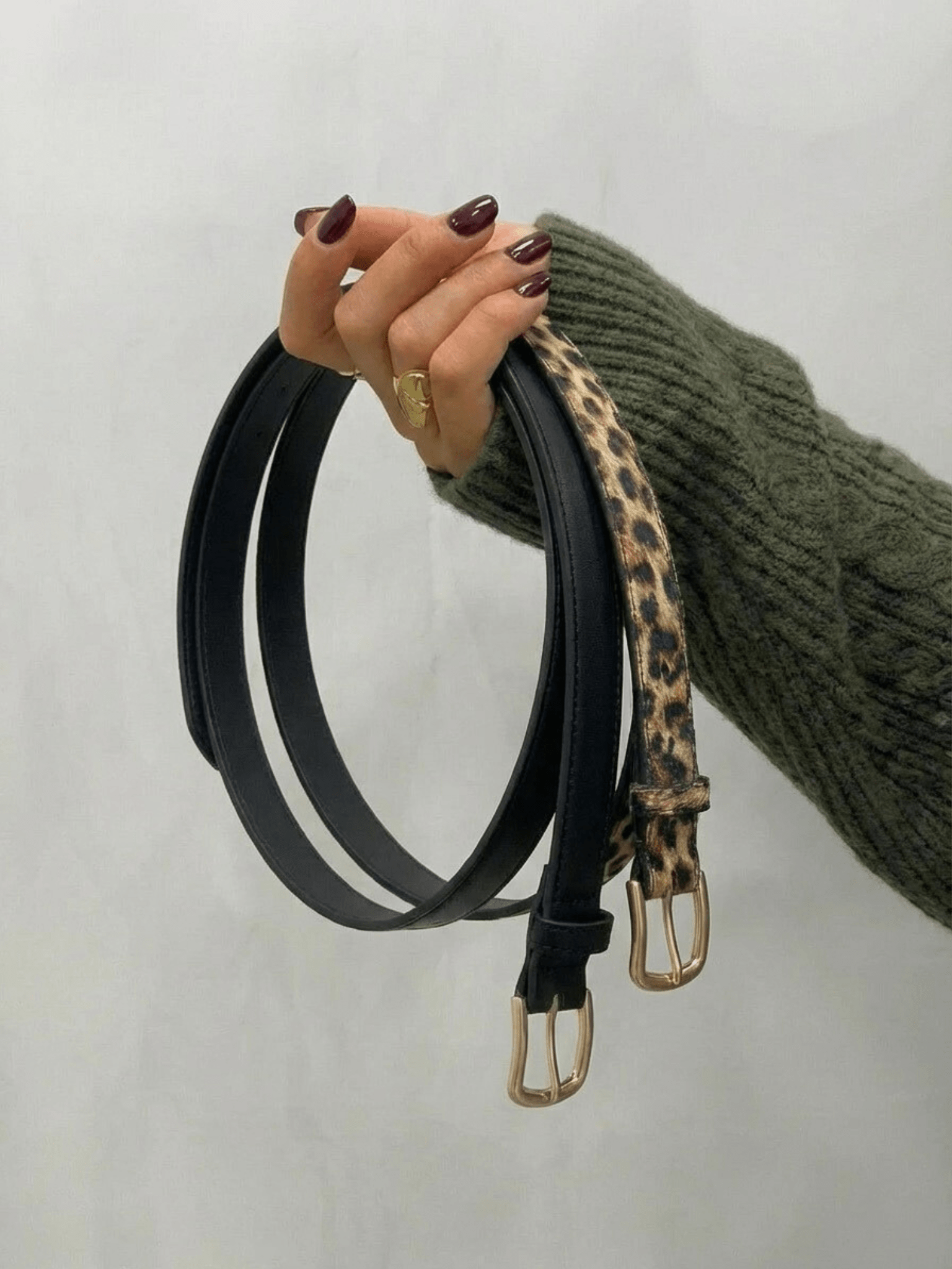 OLINE BELT (2 PACK) - BLACK/LEOPARD