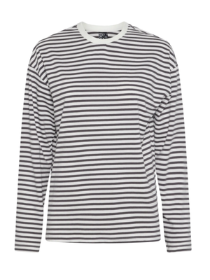 SADIE STRIPE TEE LS - CLOUD DANCER MAGNET