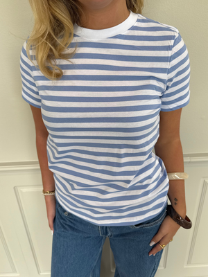 RIA STRIPE TEE - BLUE/BRIGHT WHITE