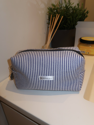 ADDY MAKEUP BAG - NAVY STRIPE