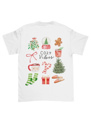 COZY CHRISTMAS (rygprint) T-SHIRT - HVID