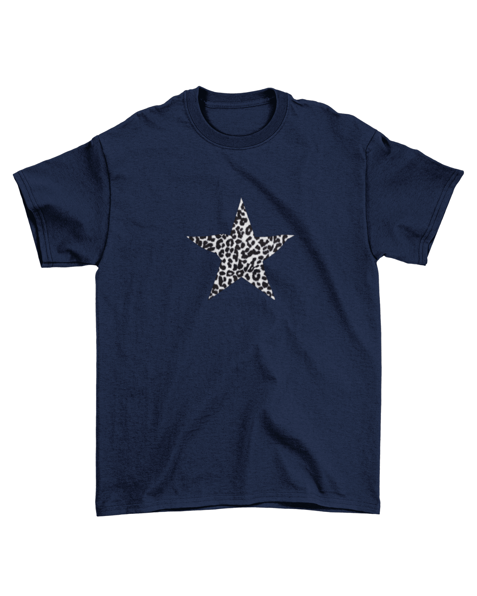 GRAY LEOSTAR BABY TEE - NAVY