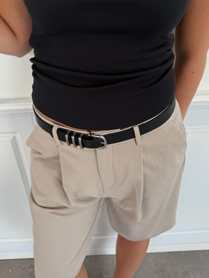 LEA BELT - BLACK/SILVER