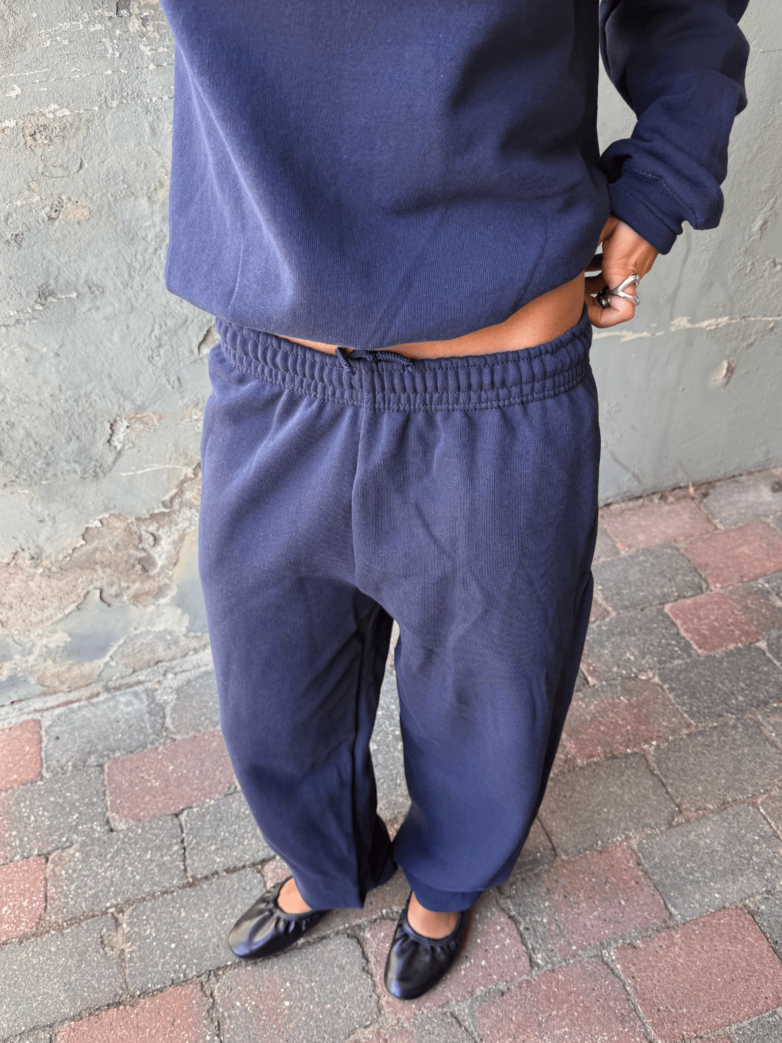 FRUIT SWEATPANTS W/ ELA - NAVY