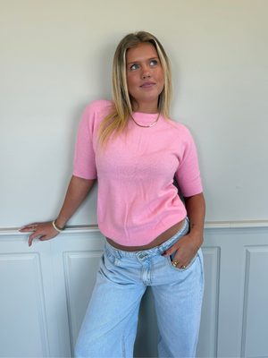 SAGA SHORTSLEEVE KNIT - PINK