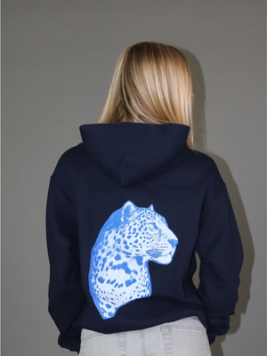 BLUE LEOPARD HOODIE (rygprint) - NAVY