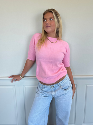 SAGA SHORTSLEEVE KNIT - PINK
