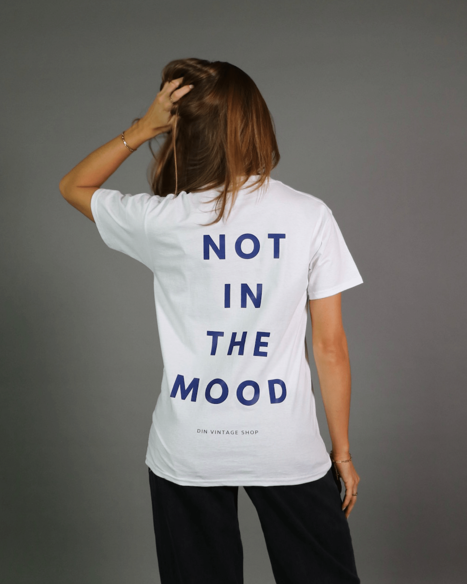 NOT IN THE MOOD T-SHIRT (rygprint) - HVID
