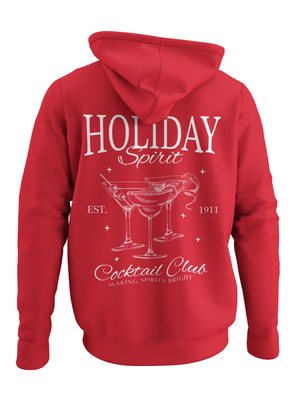 HOLIDAY SPIRIT HOODIE (rygprint) - RØD