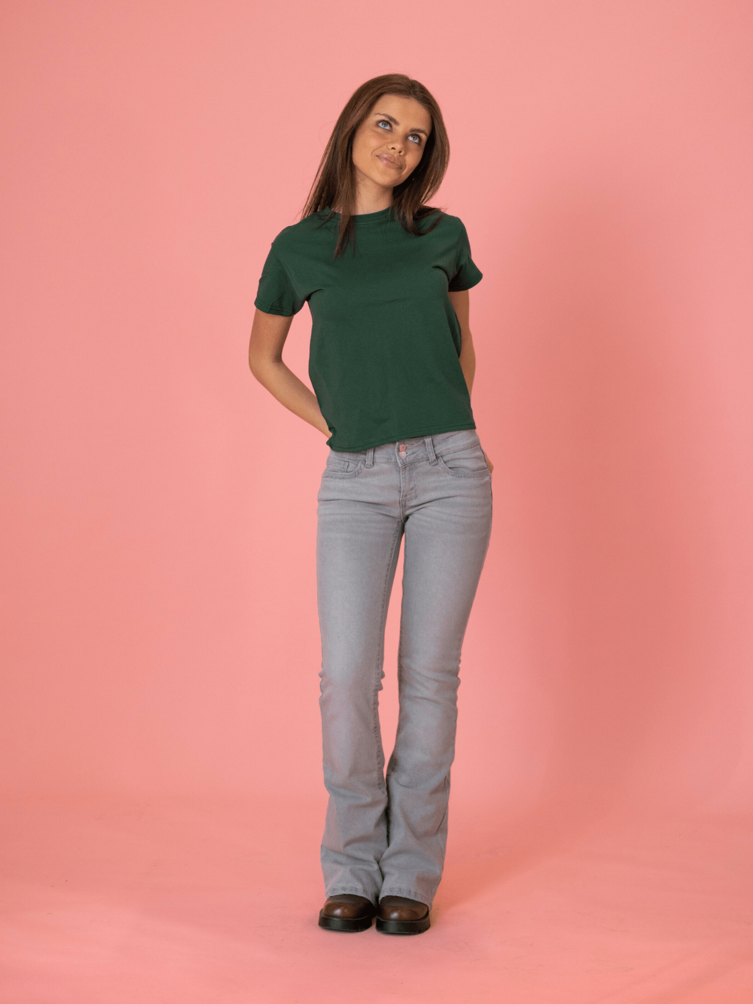 ERIKA LOW BOOTCUT JEANS - LIGHT GREY