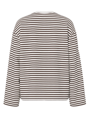 SADIE STRIPE TEE LS - HOT FUDGE COCONUT MILK