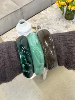 3-PACK BRACELETS - GREEN/BROWN MIX