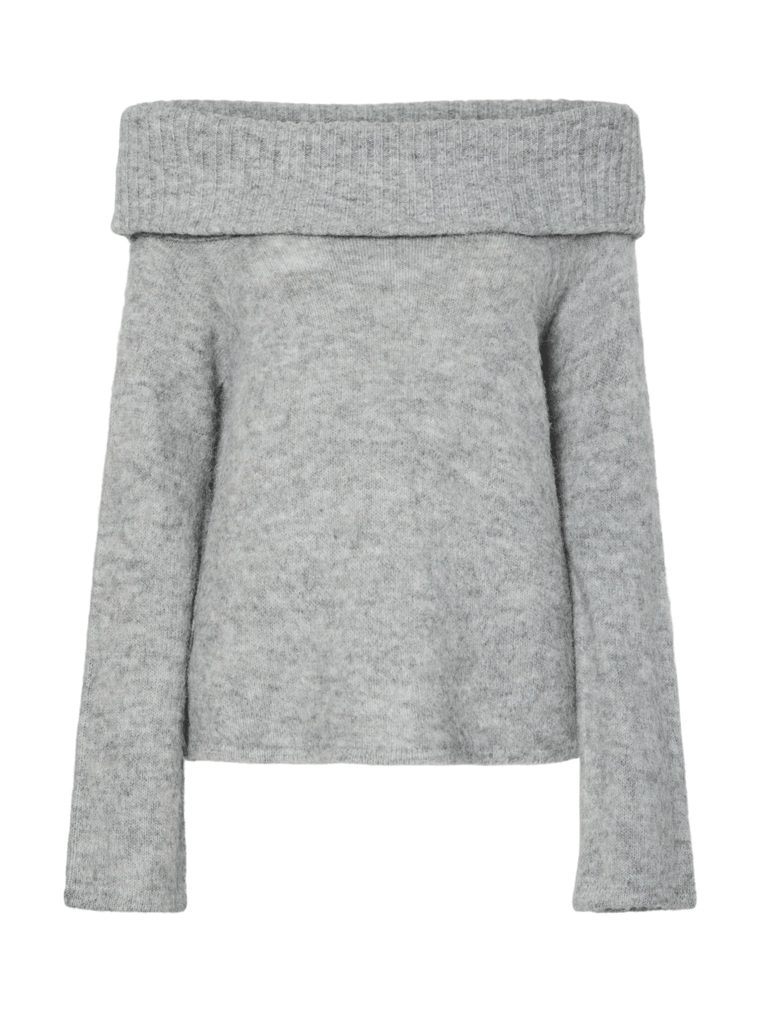 PAM OFF SHOULDER STRIK - MEDIUM GREY MELANGE