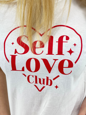 SELF LOVE CLUB, BABY TEE - WHITE 