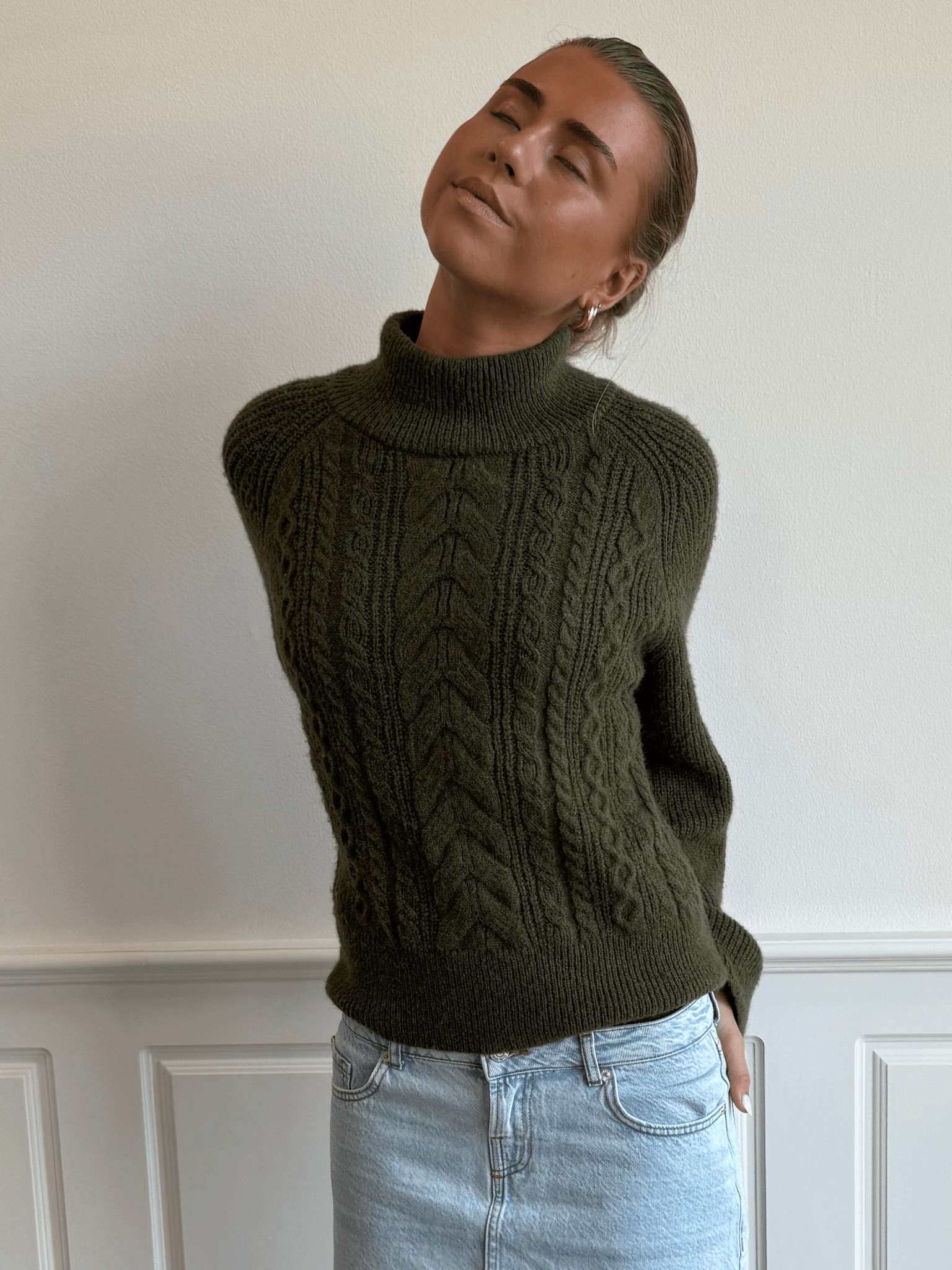 THERESA CABLE KNIT - GREEN