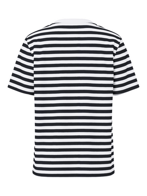 RIA STRIPE TEE - BLACK/BRIGHT WHITE