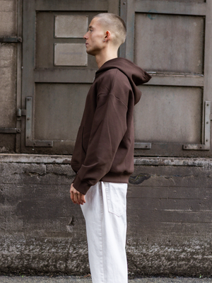 ASH SCUBA ZIP HOODIE - BROWN