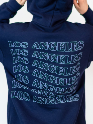 LOS ANGELES (rygprint) HOODIE - NAVY