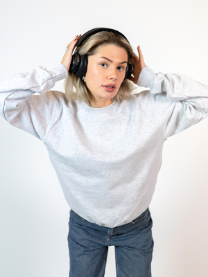 MEGA DISCO BALL (black) SWEATSHIRT (back print) - GRAY