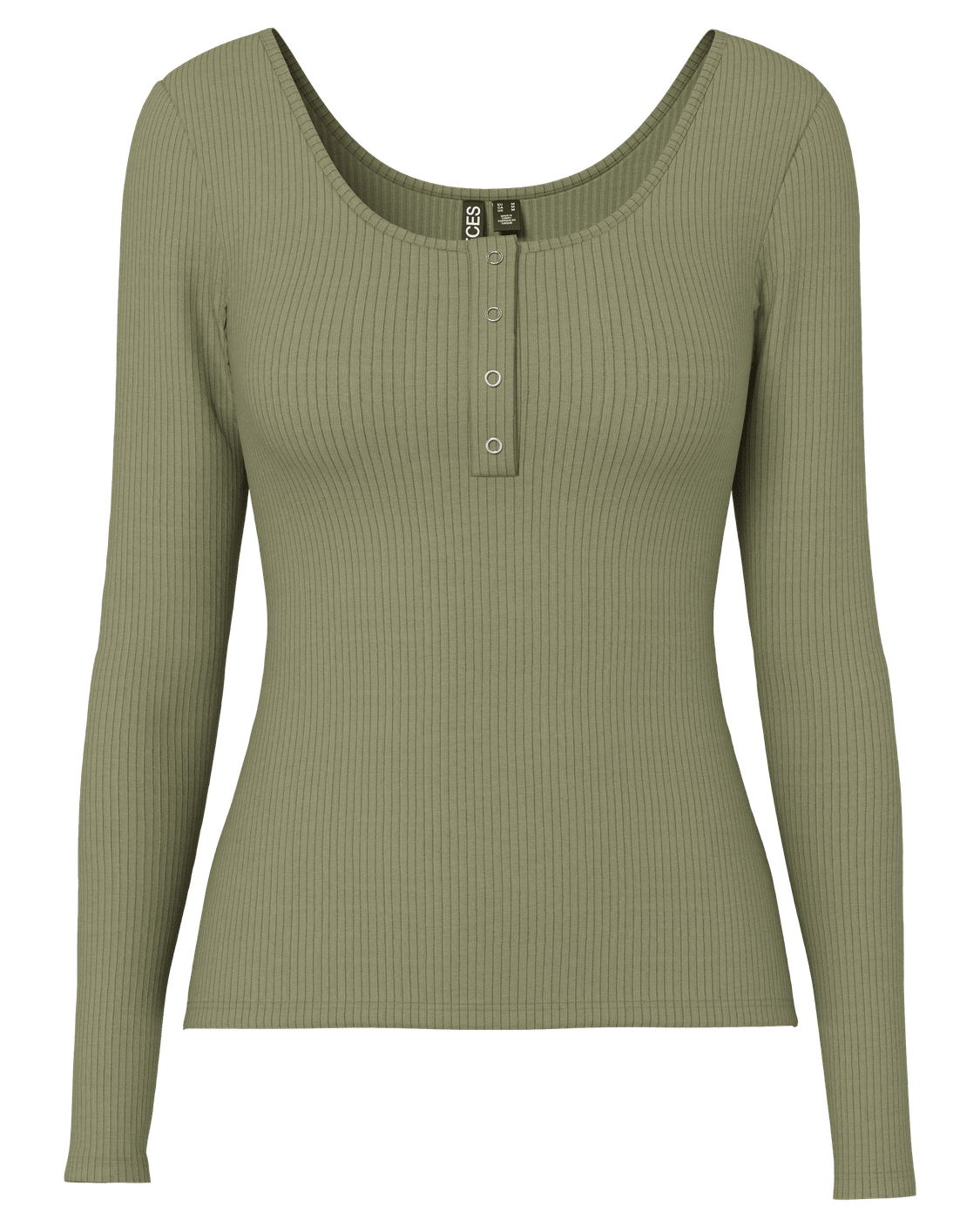 KITTE LONG SLEEVE TOP - DEEP LICHEN GREEN
