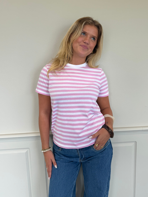 RIA STRIPE TEE - LAVENDER/WHITE