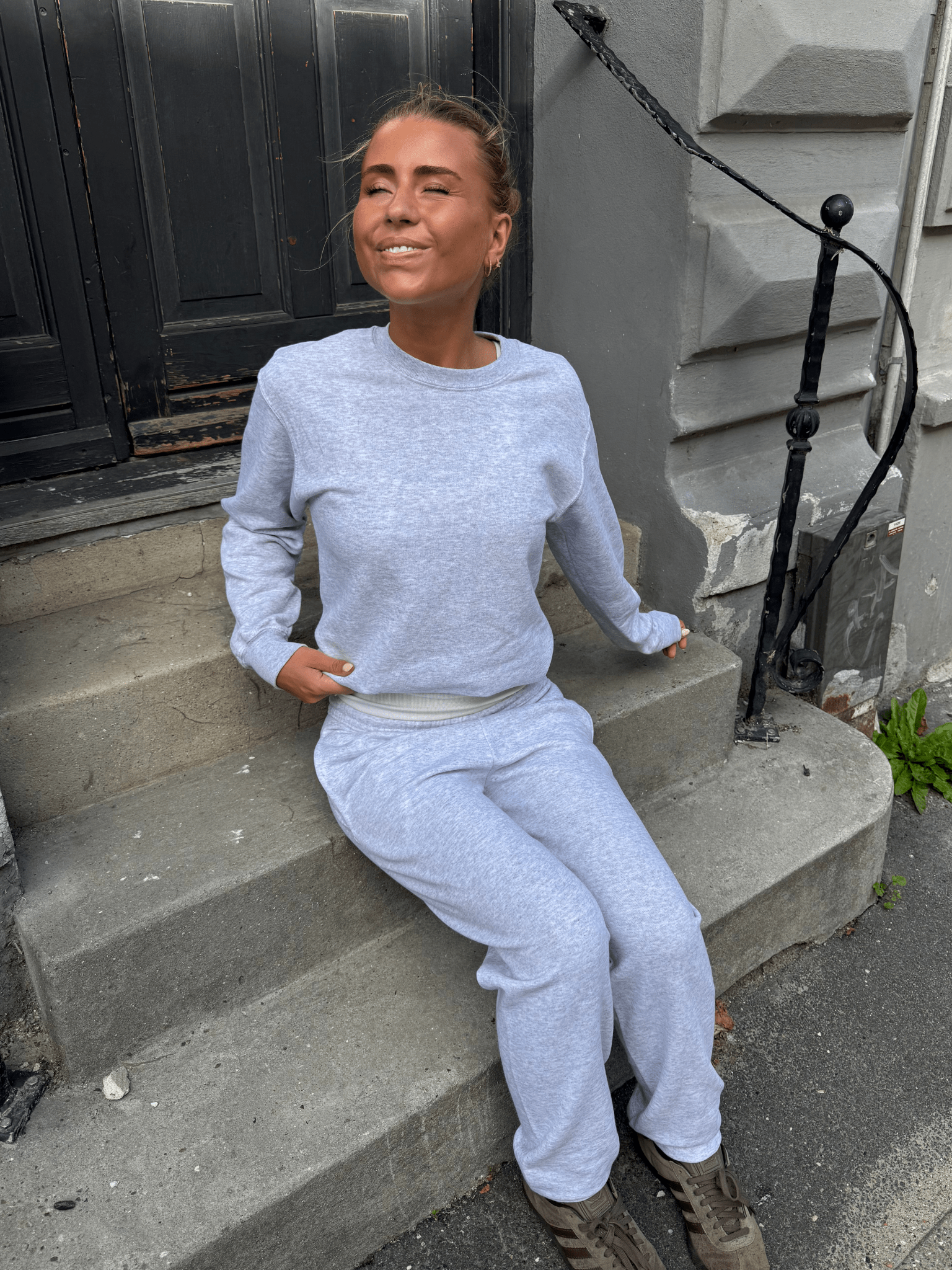 FRUIT SWEATPANTS WITHOUT ELASTIC - GRAY
