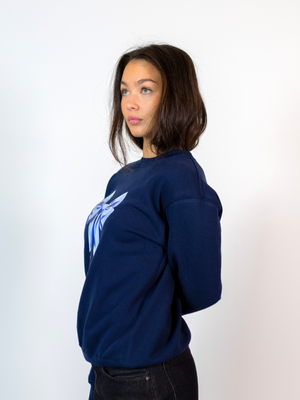 SATIN BOW (blue) SWEATSHIRT - NAVY