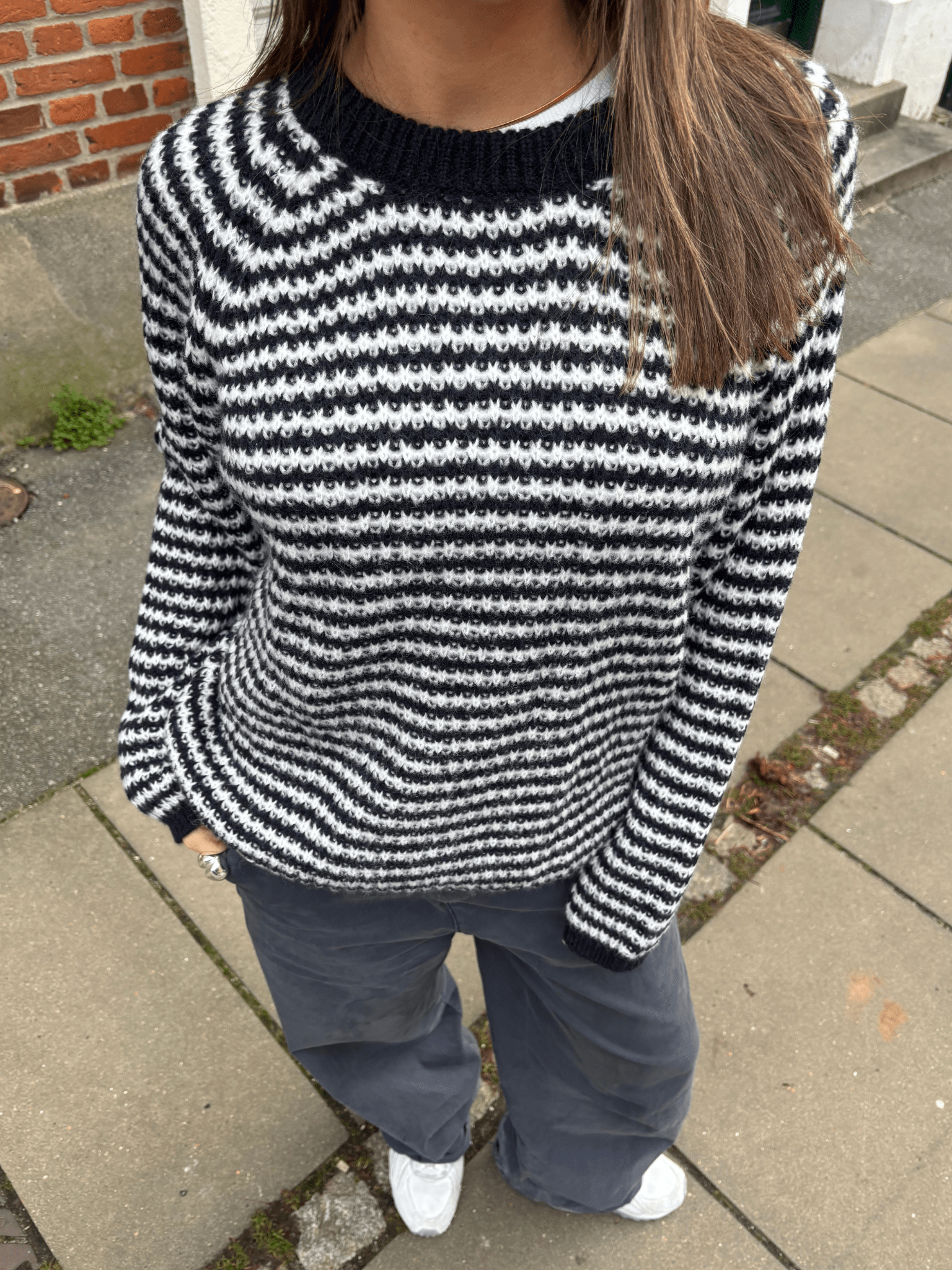 SIGRID STRIPE KNIT - NAVY/WHITE