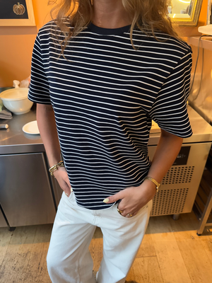 LUCKY STRIPE TEE - NAVY/WHITE