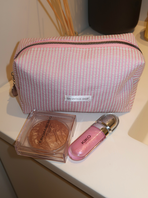 ADDY MAKEUP BAG - PINK STRIPE