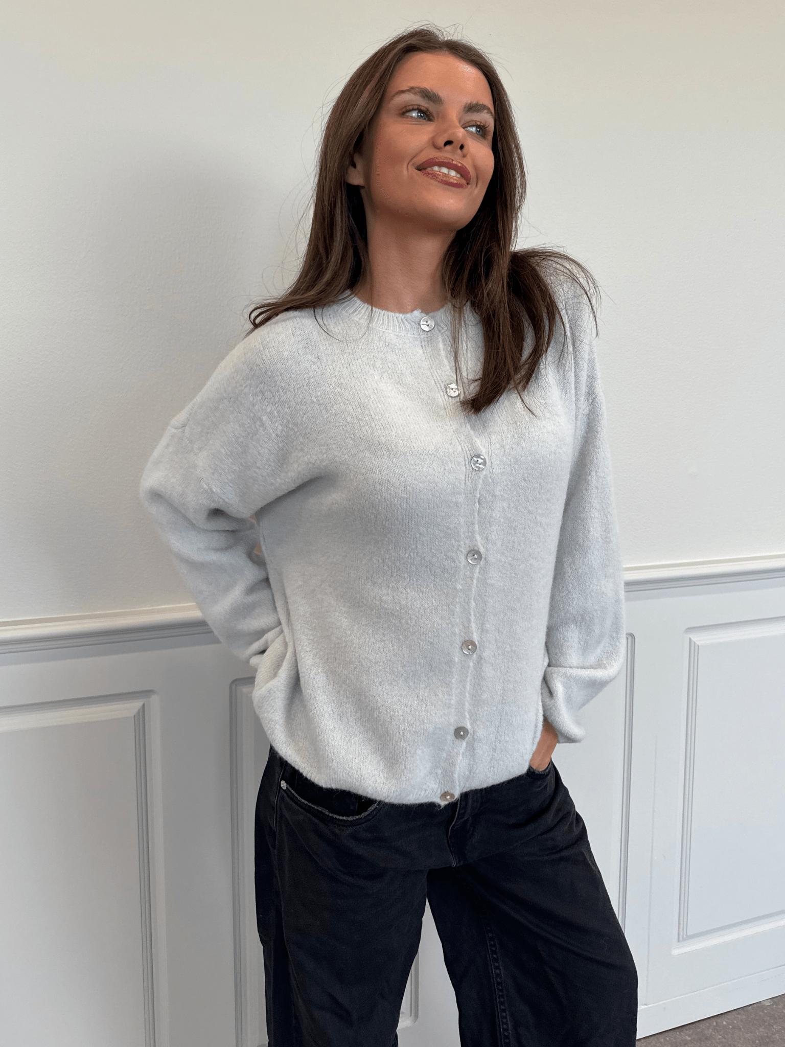 MOLLI CARDIGAN - LIGHT GREY