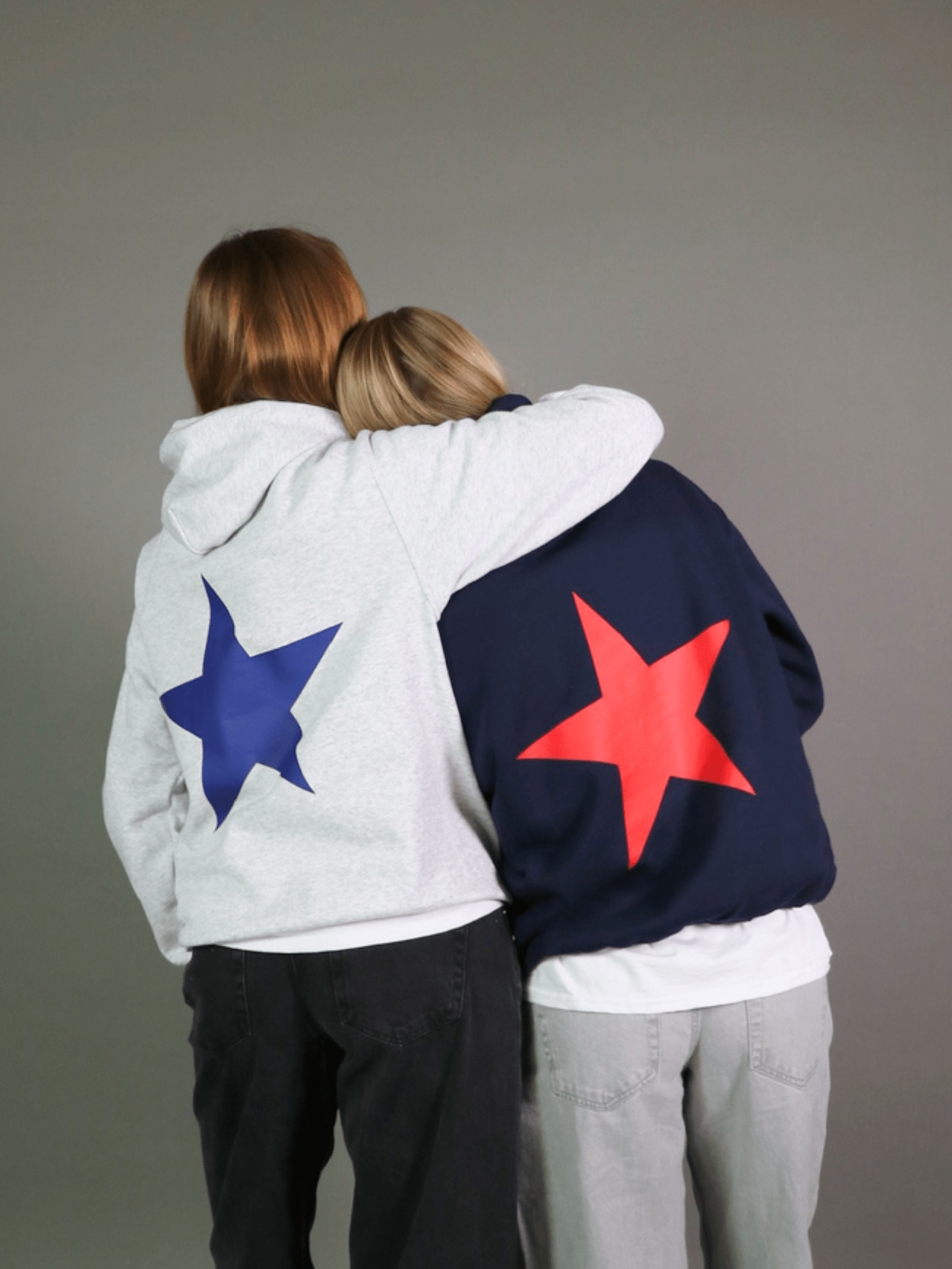 RED STAR HOODIE (back print) - NAVY
