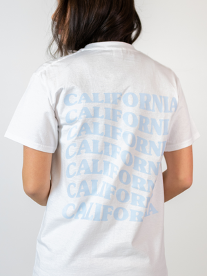 CALIFORNIA TEE (rygprint) - HVID