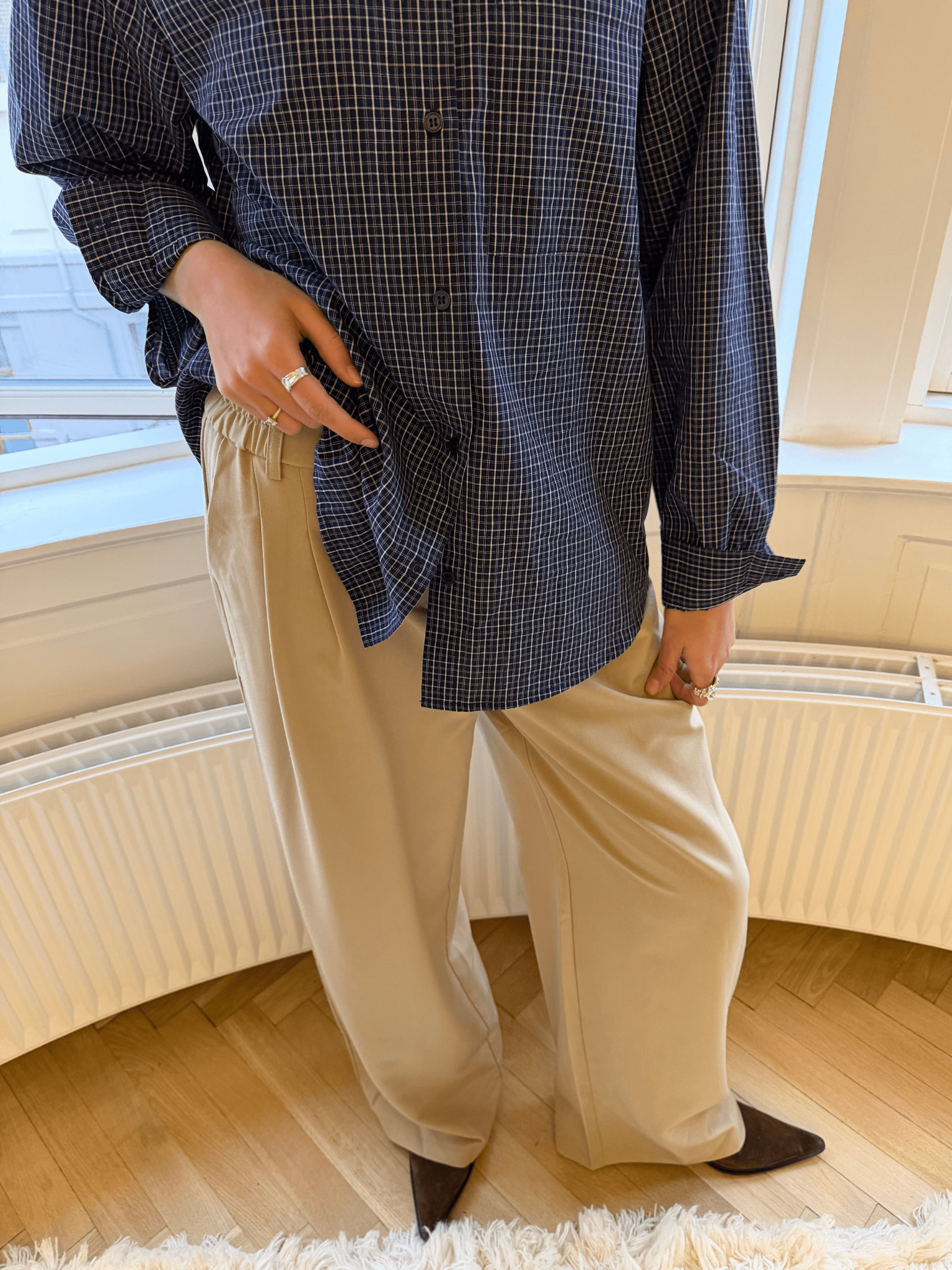 AIA BAGGY SUIT PANT - SAND