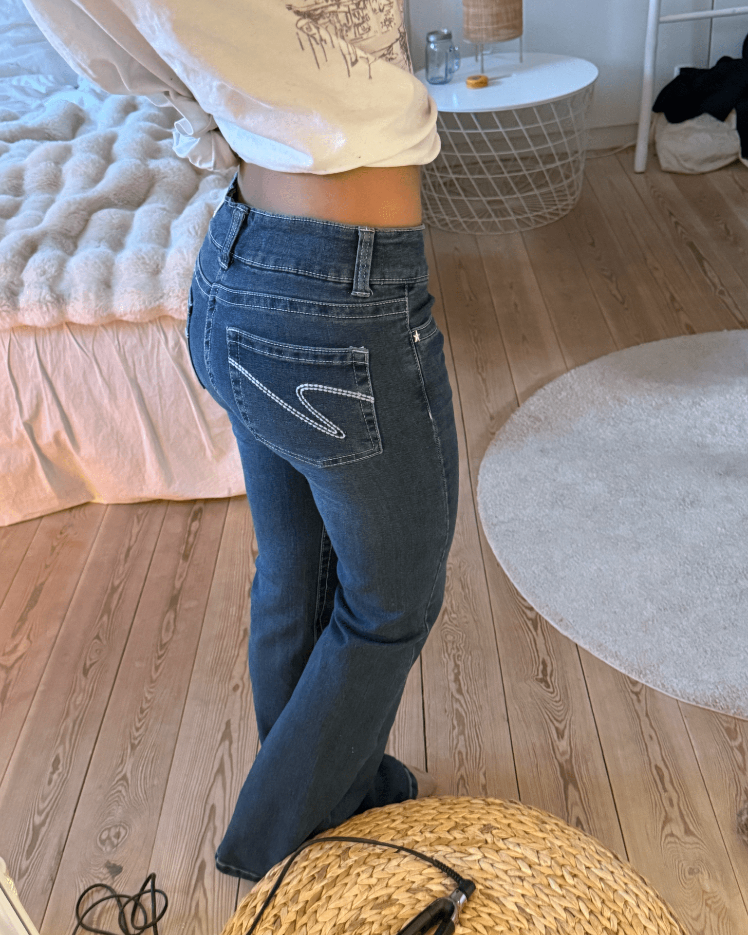 ERIKA LOW BOOTCUT JEANS - OCEAN BLUE