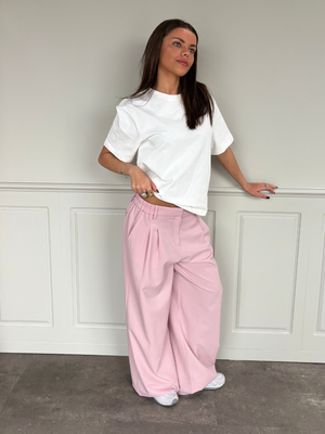 AIA BAGGY SUIT PANT - LIGHT PINK