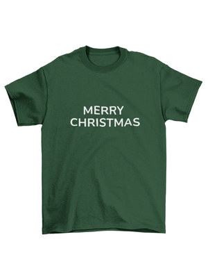 MERRY CHRISTMAS (glitter) BABYTEE - MØRK GRØN