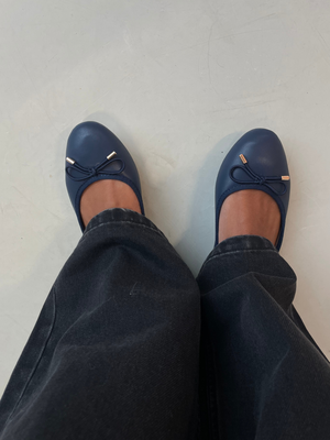 ANNA BALLERINA SHOES - NAVY