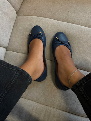 ANNA BALLERINA SHOES - NAVY