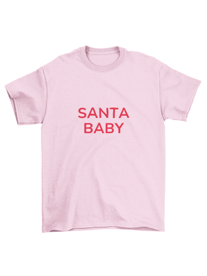 SANTA BABY (glitter) BABYTEE - LYSERØD