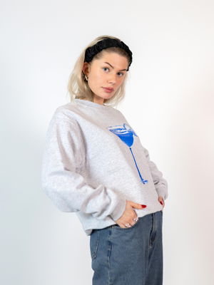 MEGA BLUE DRINK SWEATSHIRT - GRAY