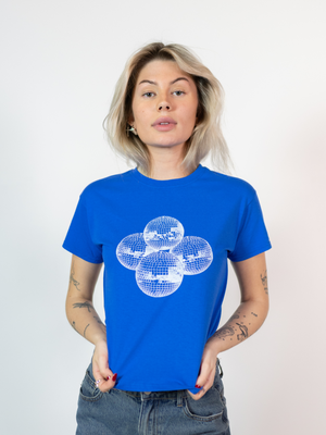DISCO BALL (white), BABY TEE - BLUE
